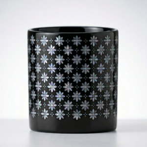 Midnight Blossom Lattice — Hand-Polished Lacquer & Raden Cup