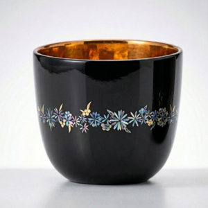 Golden Flora — Hand-Polished Lacquer & Raden Cup