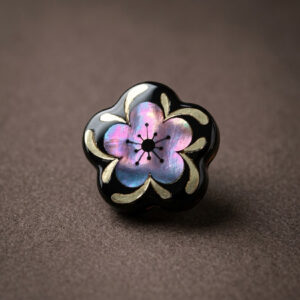 Starry Begonia — Hand-Polished Lacquer & Raden Earrings