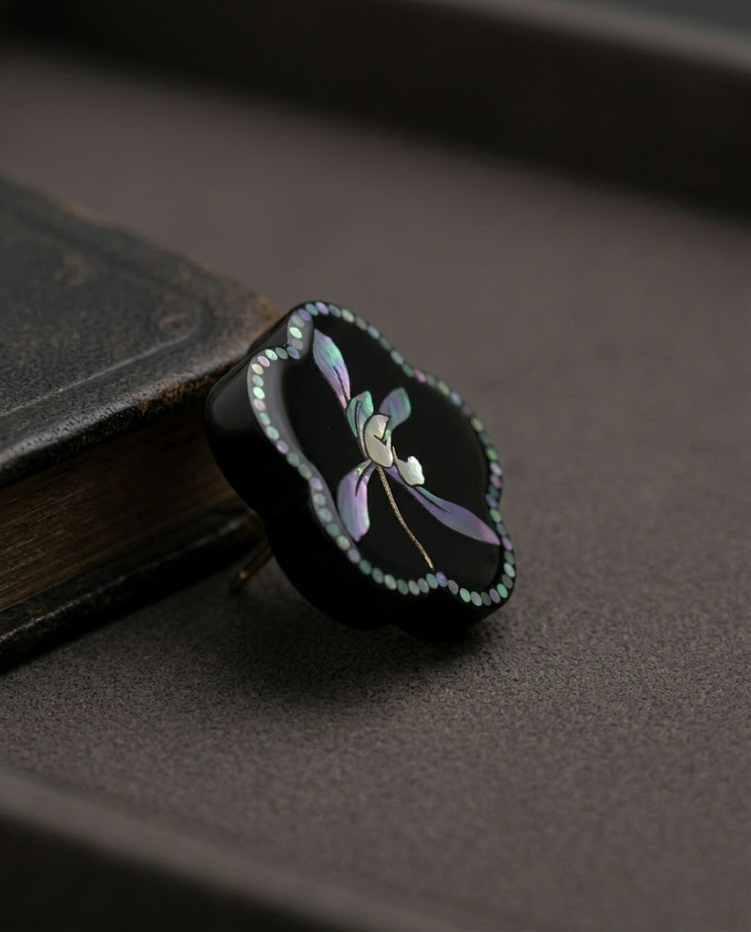 Mystic Orchid — Hand-Polished Lacquer & Raden Earrings - Image 4