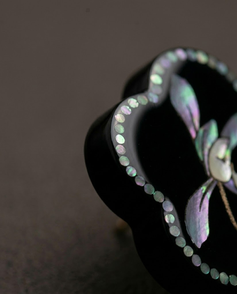 Mystic Orchid — Hand-Polished Lacquer & Raden Earrings - Image 5