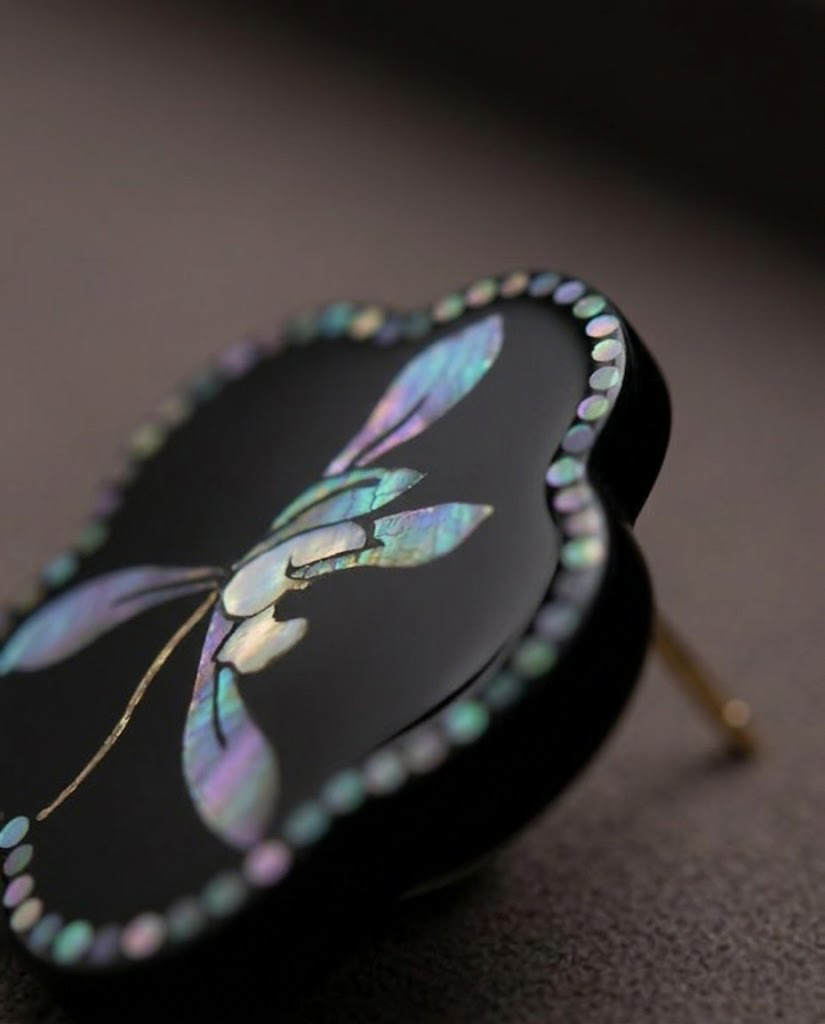 Mystic Orchid — Hand-Polished Lacquer & Raden Earrings - Image 6