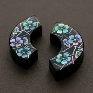 Lunar Blossom — Hand-Polished Lacquer & Raden Earrings