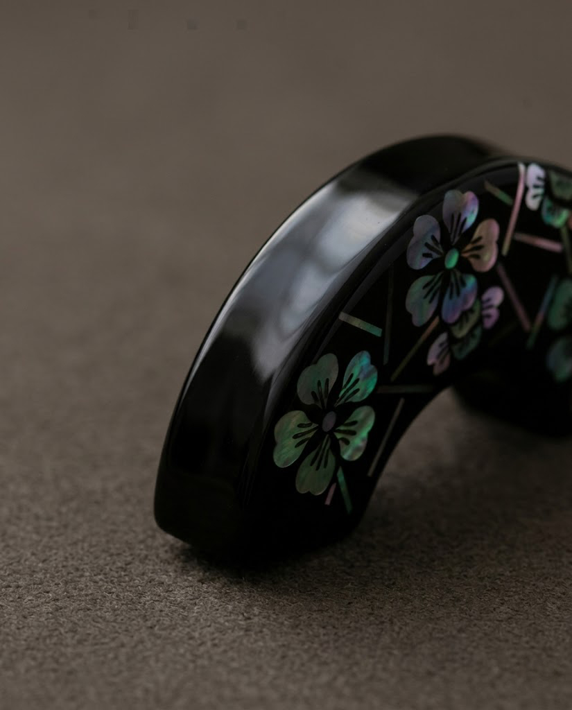 Lunar Blossom — Hand-Polished Lacquer & Raden Earrings - Image 5